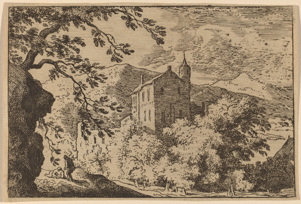 Large House with a Turret by Allart van Everdingen (Dutch, 1621 - 1675), 16X12"(A3)Poster Print