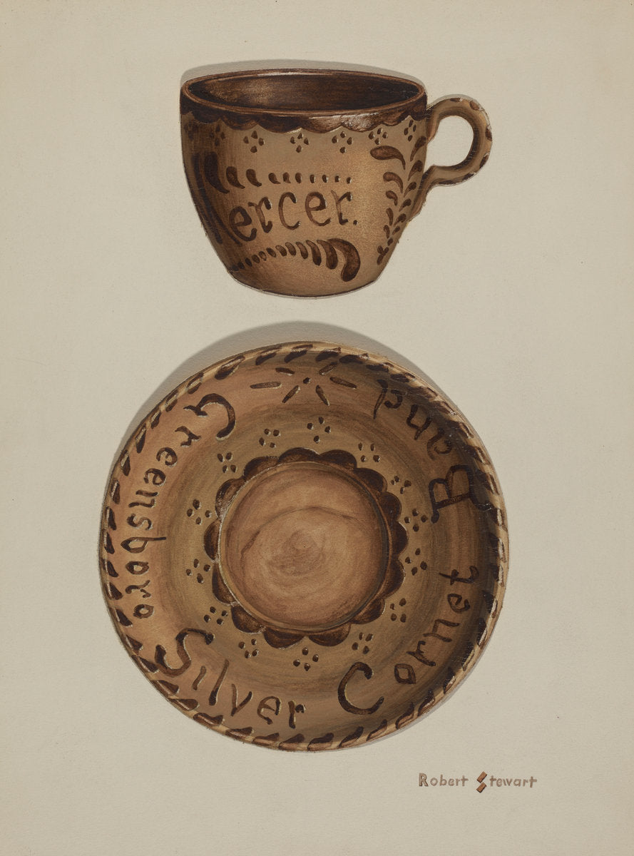 Cup and Saucer by Robert Stewart (American, active c. 1935), 16X12"(A3)Poster Print