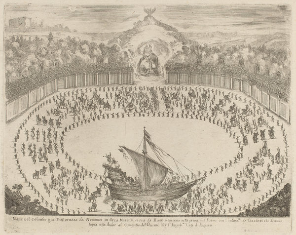 Parade with a Chariot Having the Form of a Ship by Stefano Della Bella (Italian, 1610 - 1664), 16X12"(A3)Poster Print