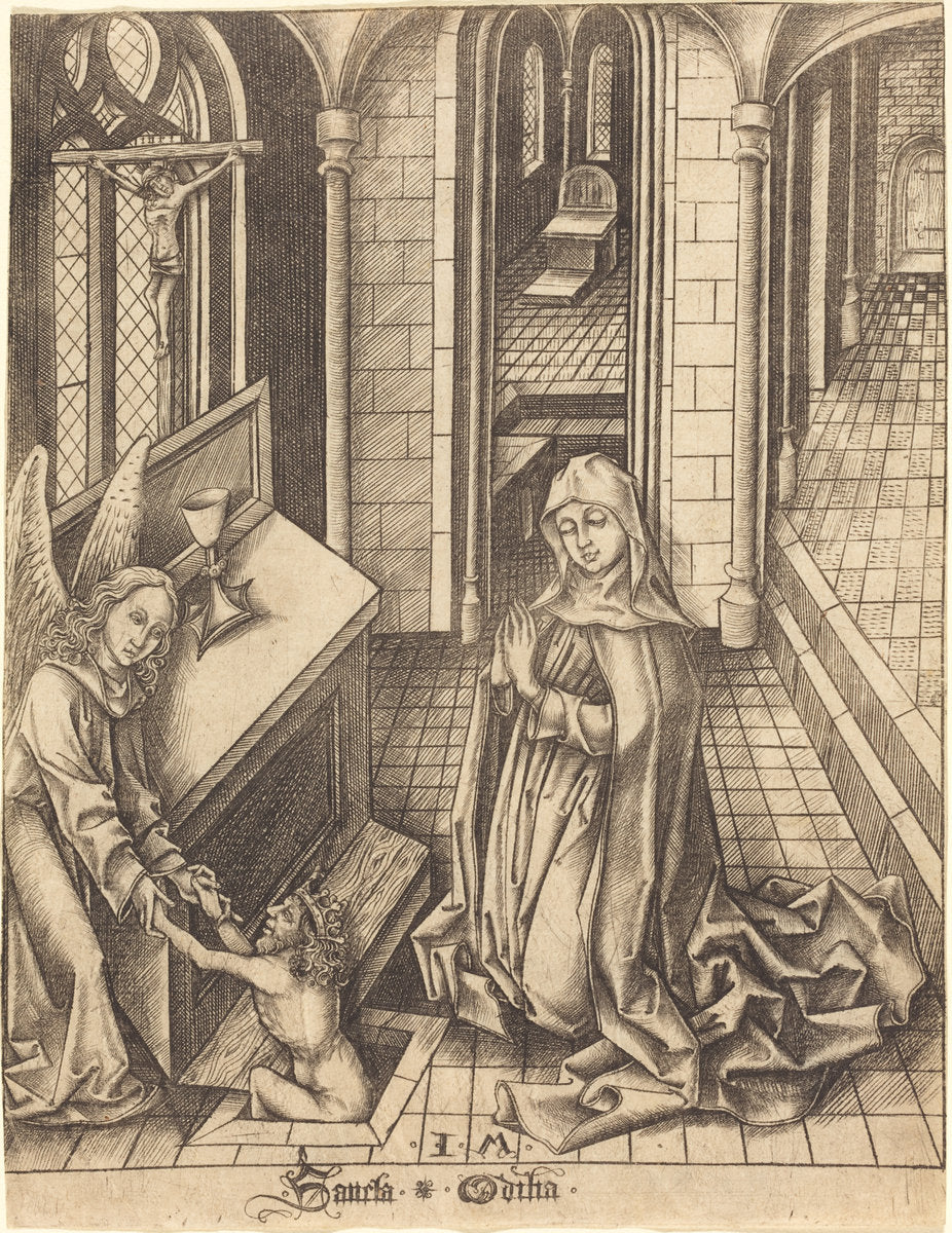 Saint Ottilia by Israhel van Meckenem (German, c. 1445 - 1503), 16X12"(A3)Poster Print