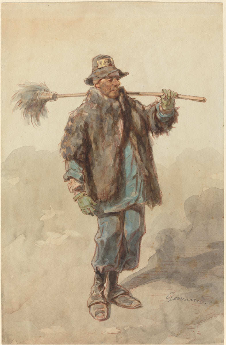 The Street Sweeper (Le Cantonnier) by Paul Gavarni (French, 1804 - 1866), 16X12"(A3)Poster Print