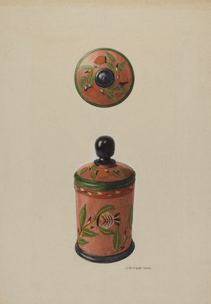 Pa. German Saffron Box by J. Howard Iams (American, active c. 1935), 16X12"(A3)Poster Print