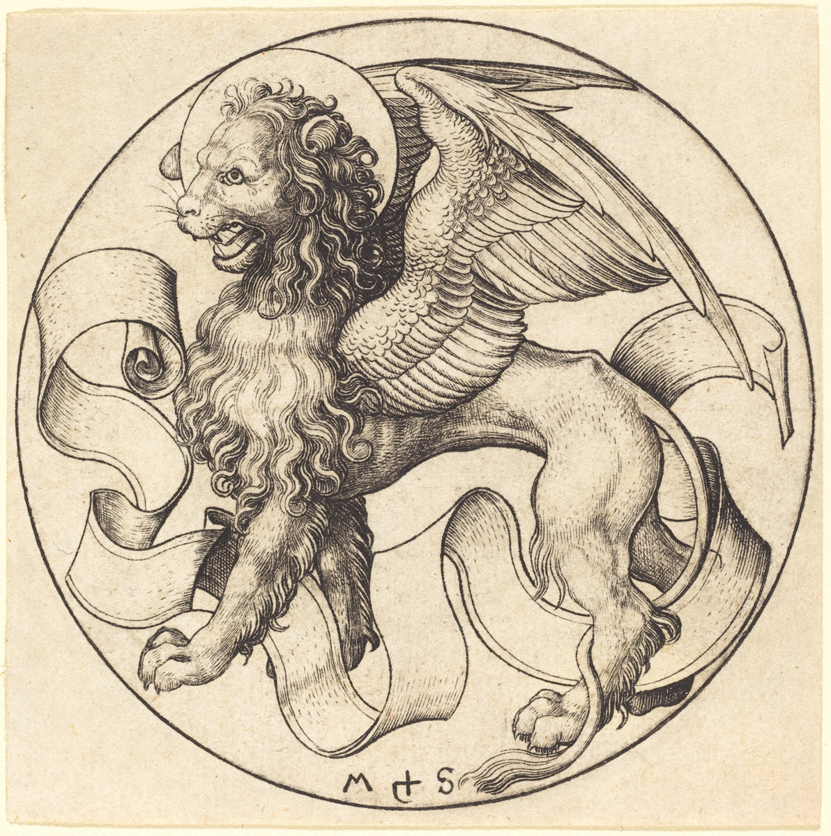 The Lion of Saint Mark by Martin Schongauer (German, c. 1450 - 1491), 16X12"(A3)Poster Print