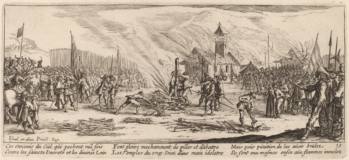The Stake by Gerrit van Schagen after Jacques Callot (Dutch, c. 1642 - 1690 or after), 16X12"(A3)Poster Print