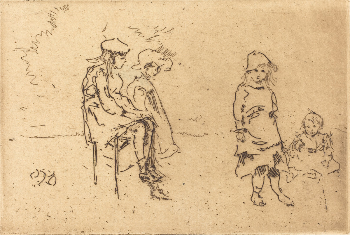 The Menpes Children by James McNeill Whistler (American, 1834 - 1903), 16X12"(A3)Poster Print