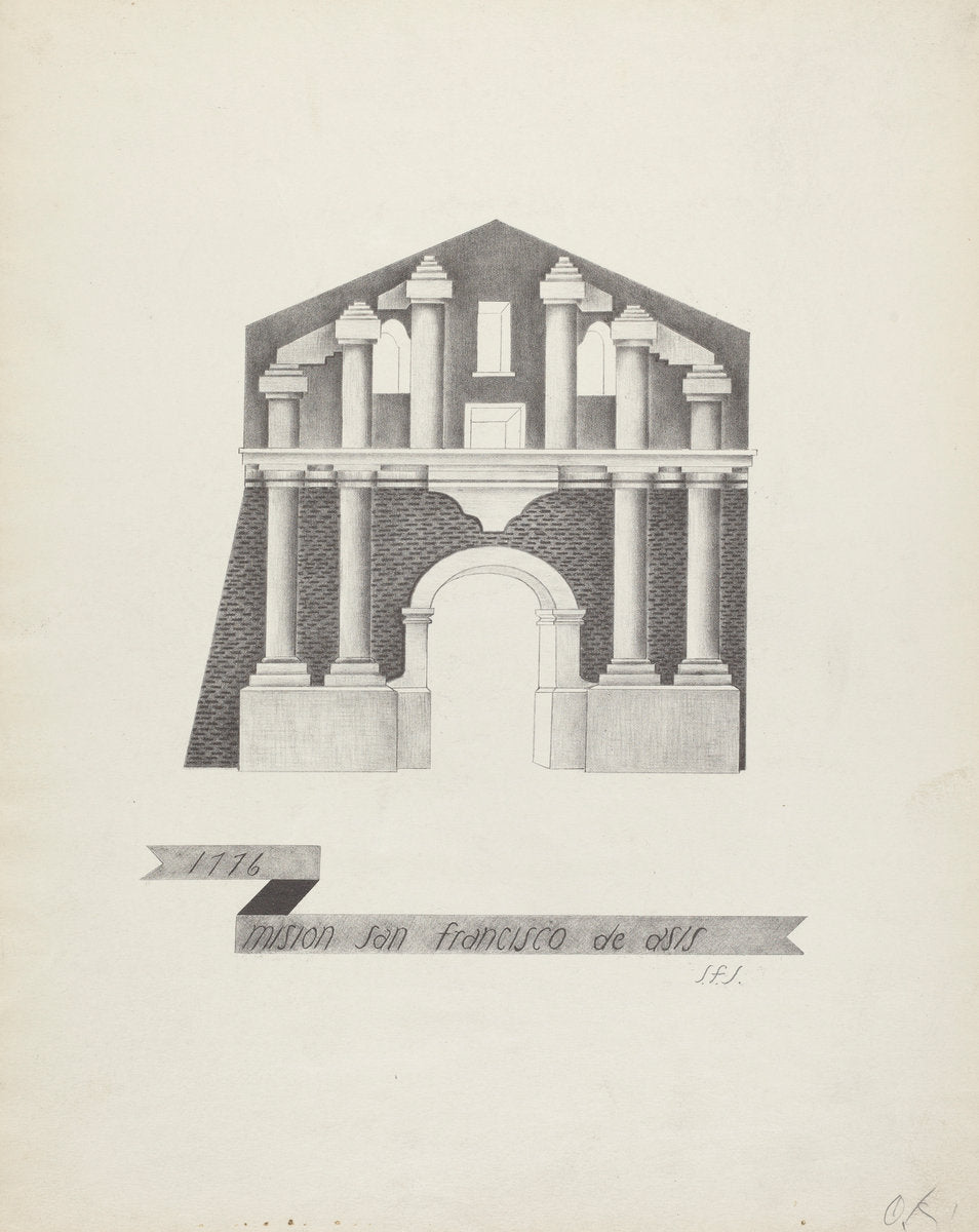 Mision San Francisco de Asis by James Jones (American, active 1932 - 1942), 16X12"(A3)Poster Print