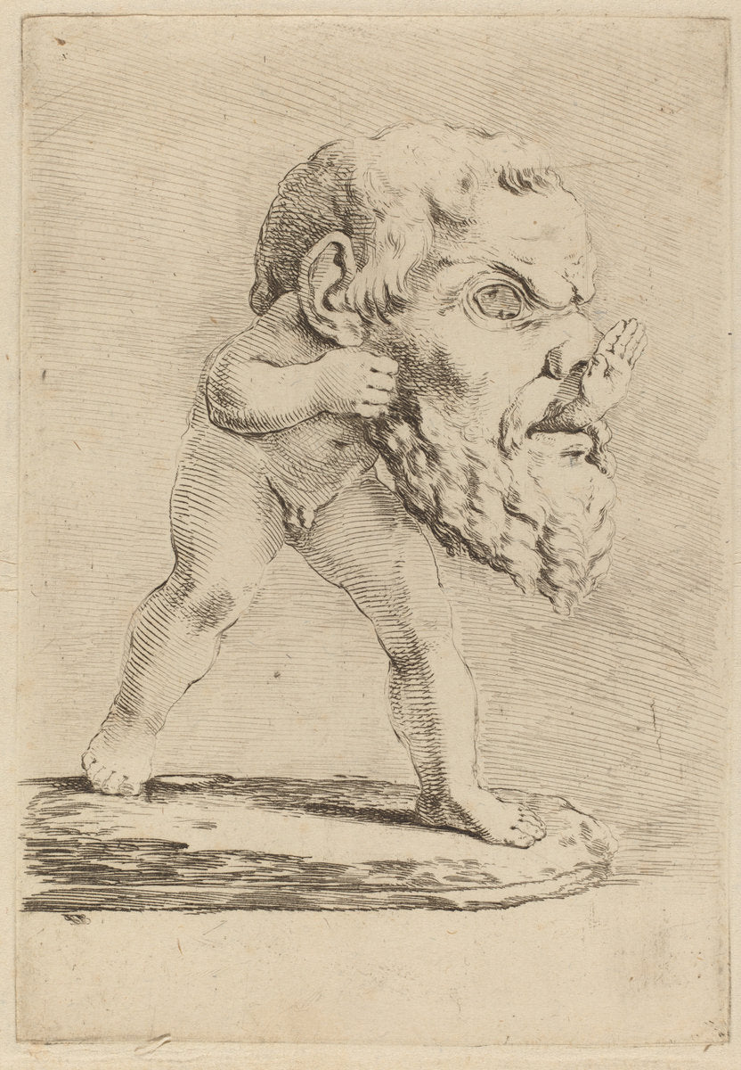 Child Wearing a Mask by Stefano Della Bella (Italian, 1610 - 1664), 16X12"(A3)Poster Print