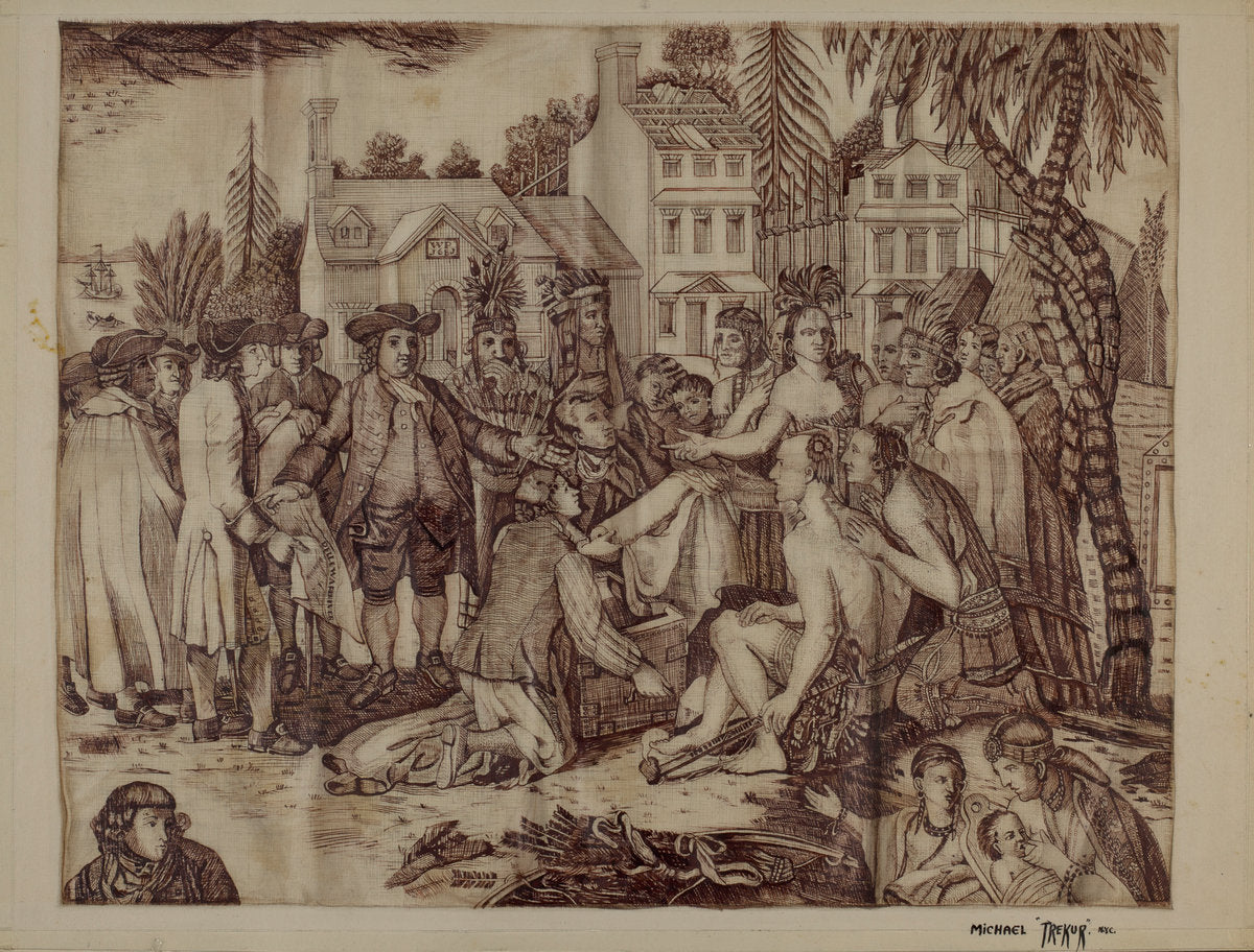 Printed Historic Textiles by Michael Trekur (American, active c. 1935), 16X12"(A3)Poster Print