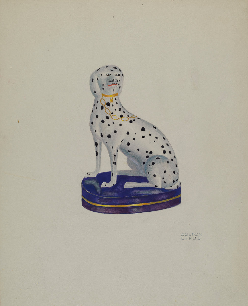Dog (Mantel Ornament) by Z.S. Lupus (American, active c. 1935), 16X12"(A3)Poster Print