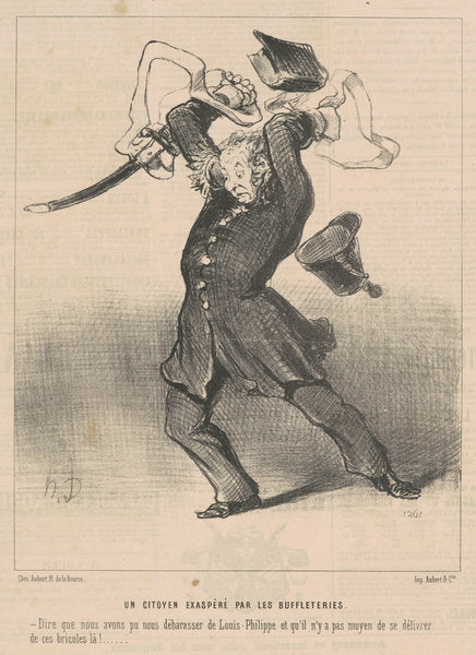 Un citoyen exaspéré par les buffleteries by Honoré Daumier (French, 1808 - 1879), 16X12"(A3)Poster Print