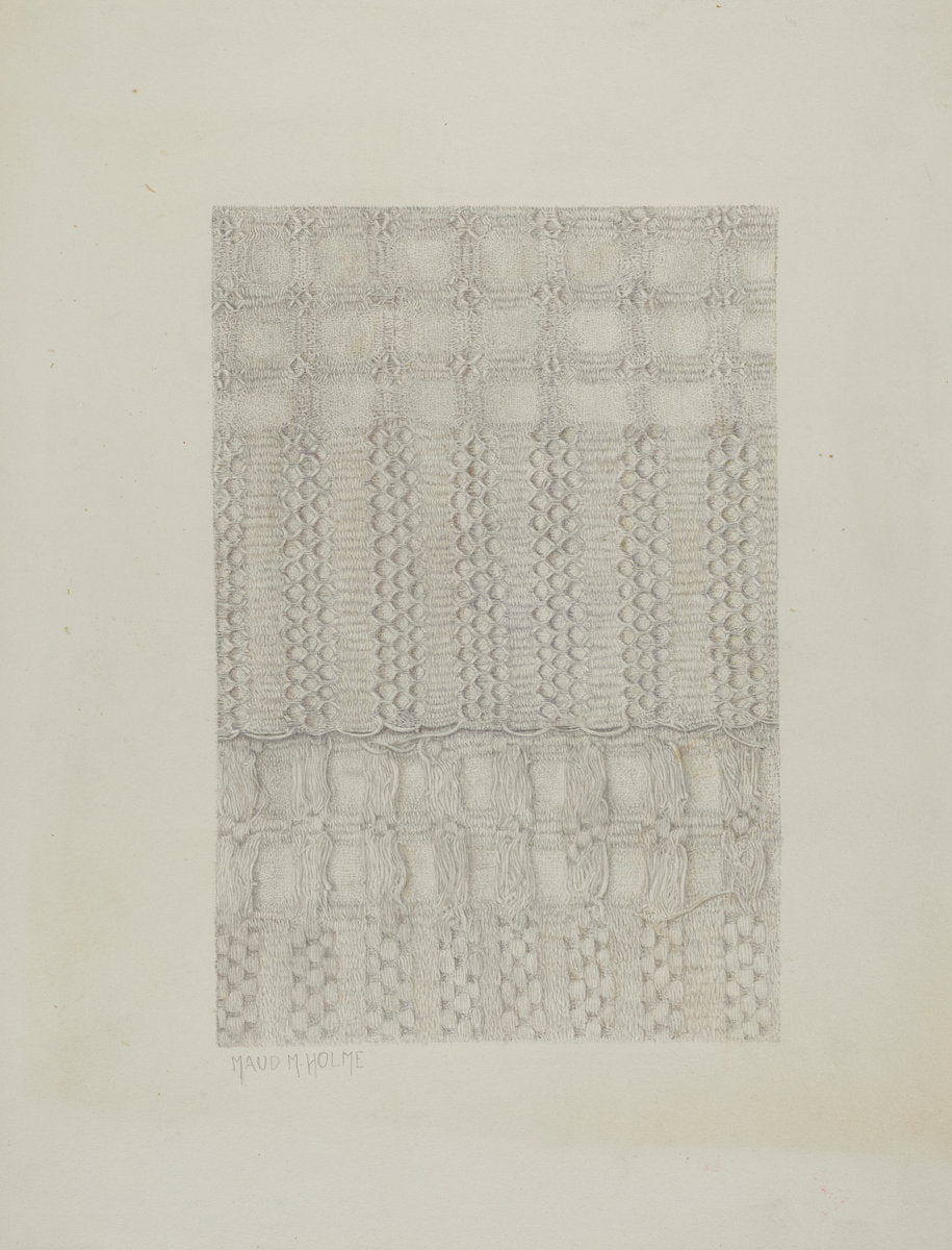 Handwoven Coverlet by Maud M. Holme (American, active c. 1935), 16X12"(A3)Poster Print