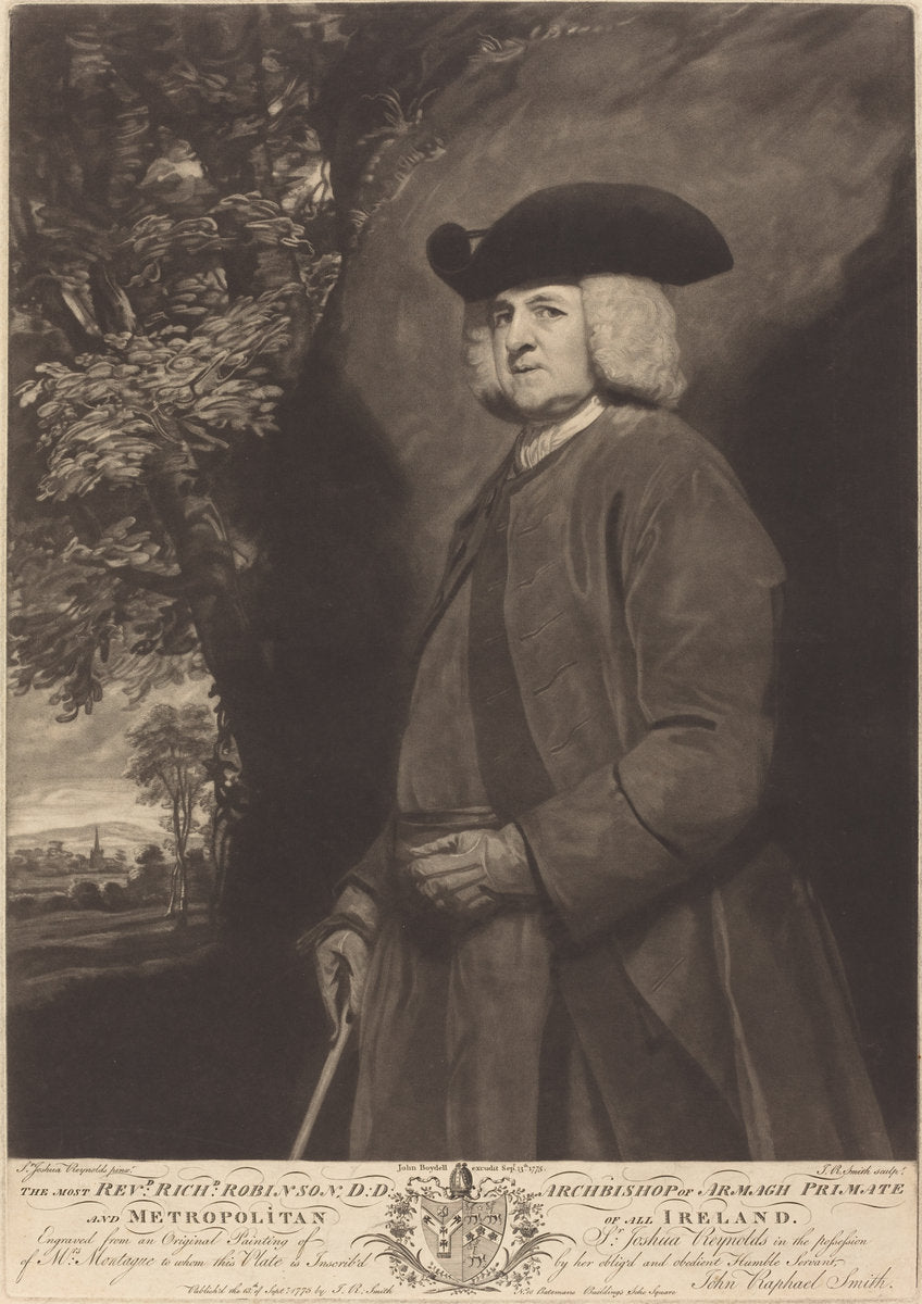 Richard Robinson by John Raphael Smith after Sir Joshua Reynolds (British, 1752 - 1812), 16X12"(A3)Poster Print