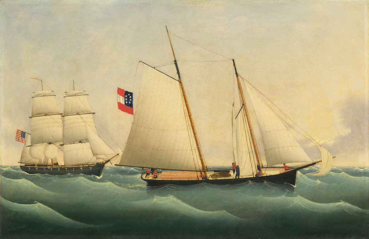 Capture of the "Savannah" by the "U.S.S. Perry" by Fritz Müller (American, 1814 - 1861 or after), 16X12"(A3)Poster Print
