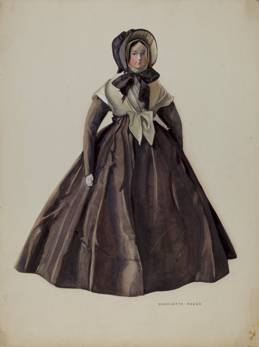 Quaker Costume Doll by Charlotte Angus (American, 1911 - 1989), 16X12"(A3)Poster Print
