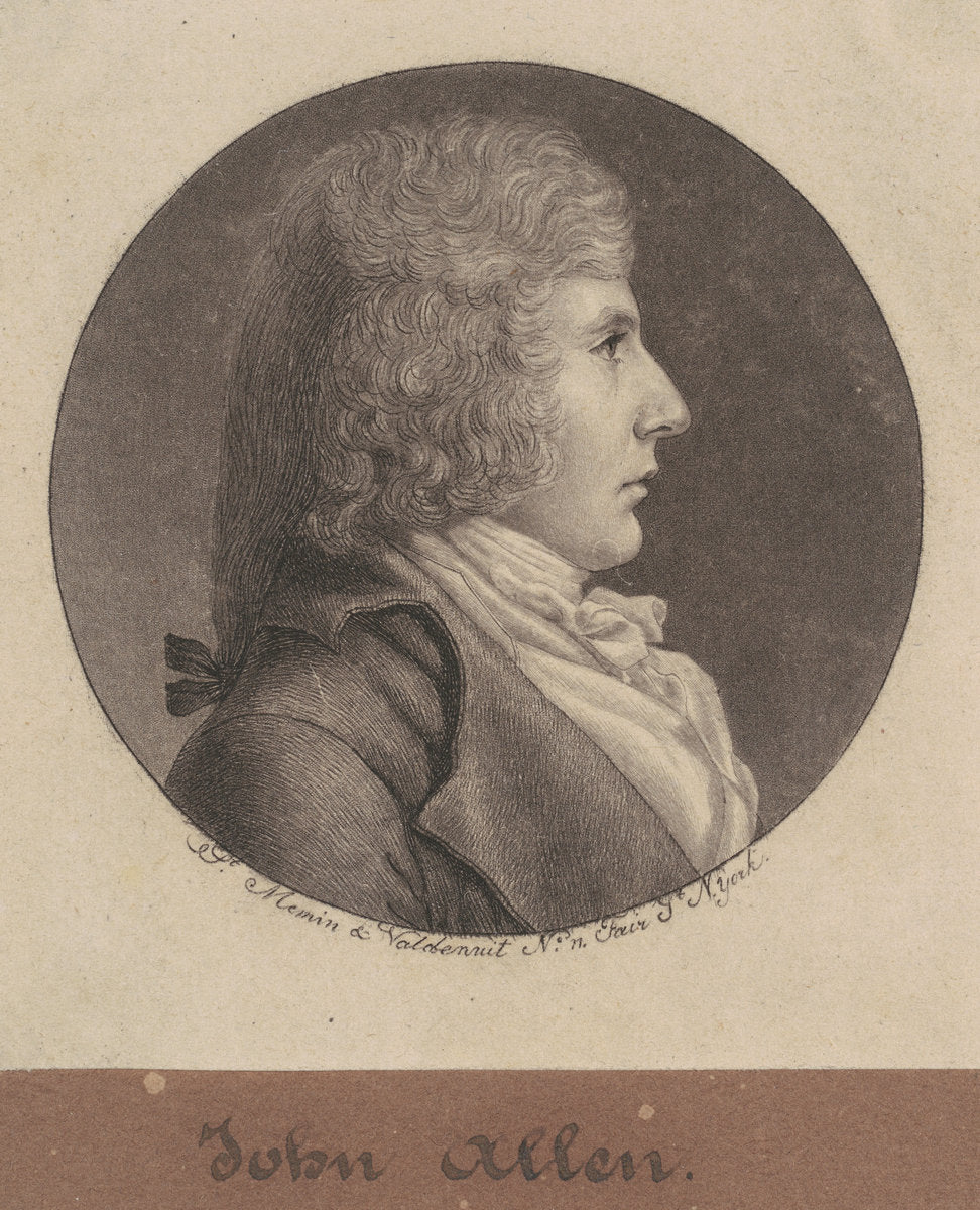 John Allen by Charles B. J. Févret de Saint-Mémin (French, 1770 - 1852), 16X12"(A3)Poster Print