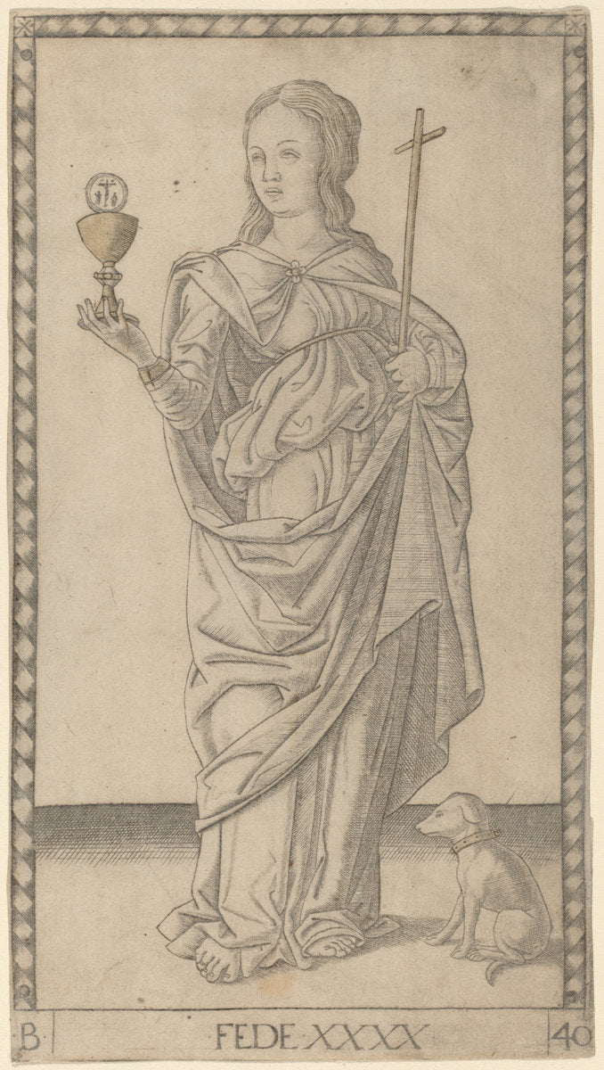 Fede (Faith) by Master of the E-Series Tarocchi (Ferrarese, active c. 1465), 16X12"(A3)Poster Print