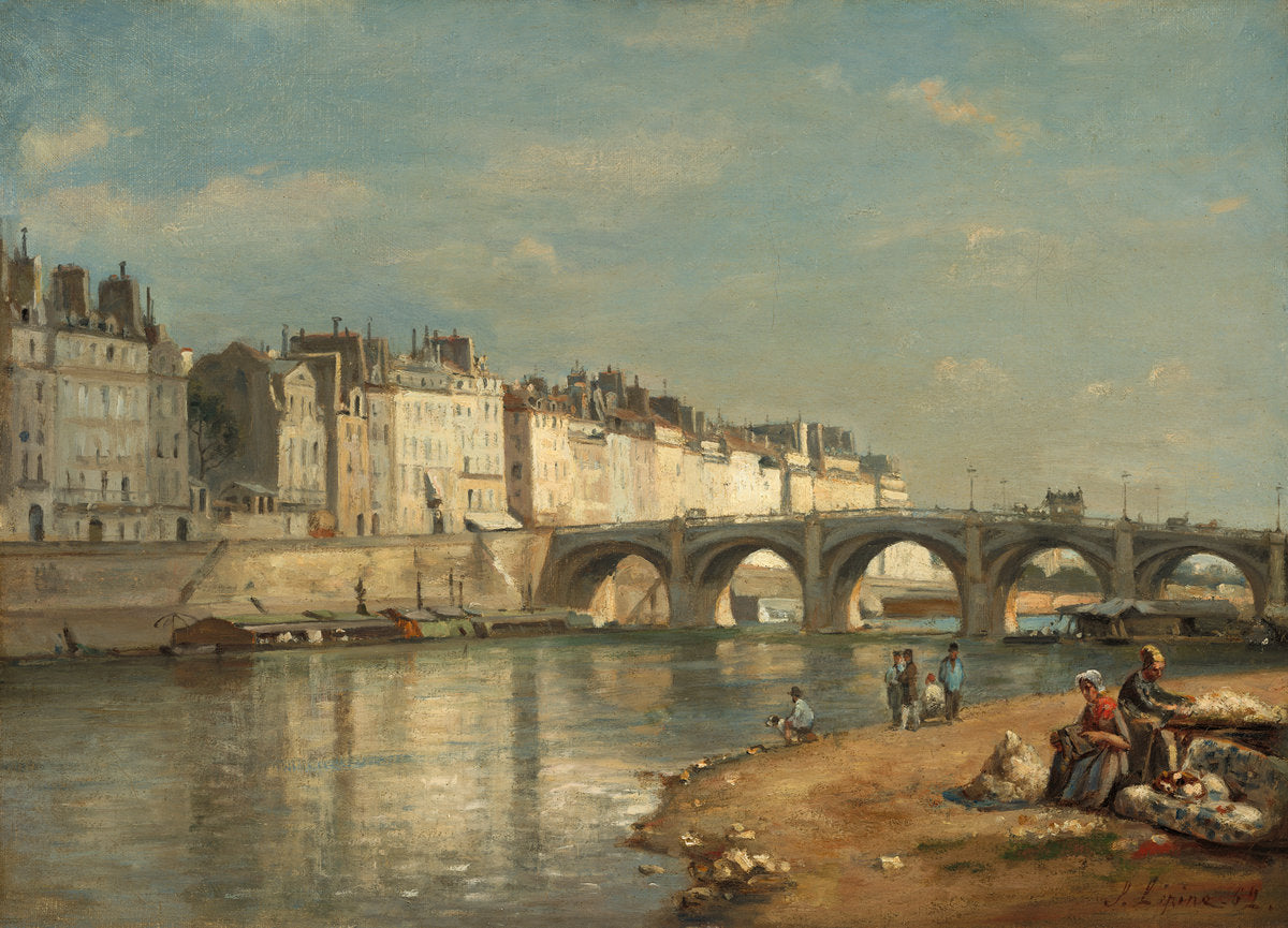 Pont de la Tournelle, Paris by Stanislas Lépine (French, 1835 - 1892), 16X12"(A3)Poster Print