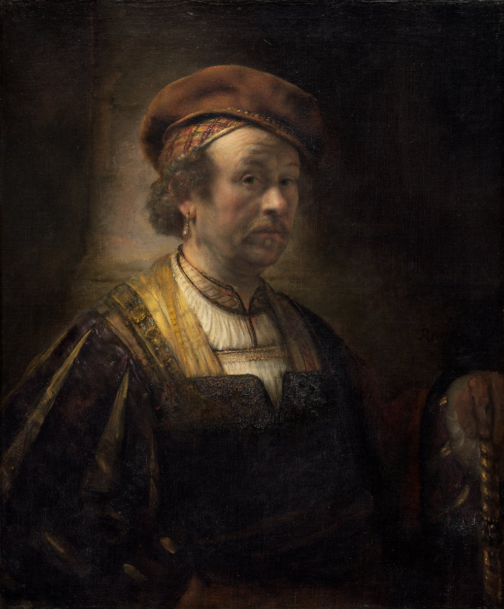 1650 by Rembrandt Workshop (Portrait of Rembrandt), 16X12"(A3)Poster Print