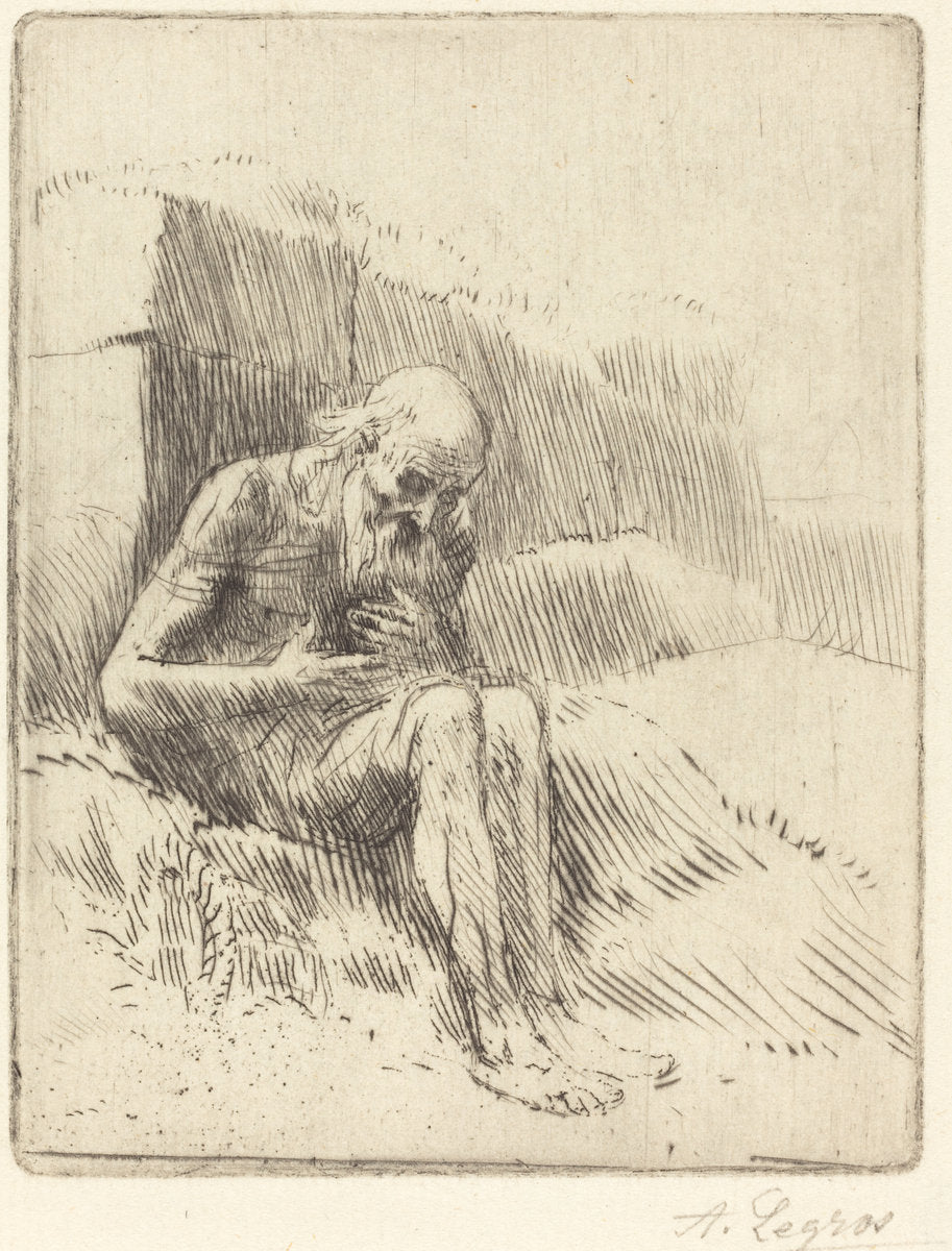 Job, 2nd plate by Alphonse Legros (French, 1837 - 1911), 16X12"(A3)Poster Print