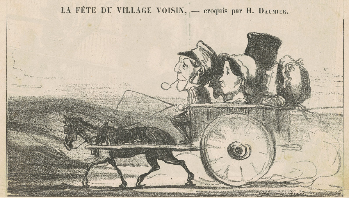 A la campagne, pas de grèves de cochers ... (recto); Villageois économies se contentant ... (verso) by Honoré Daumier (French, 1808 - 1879), 16X12"(A3)Poster Print