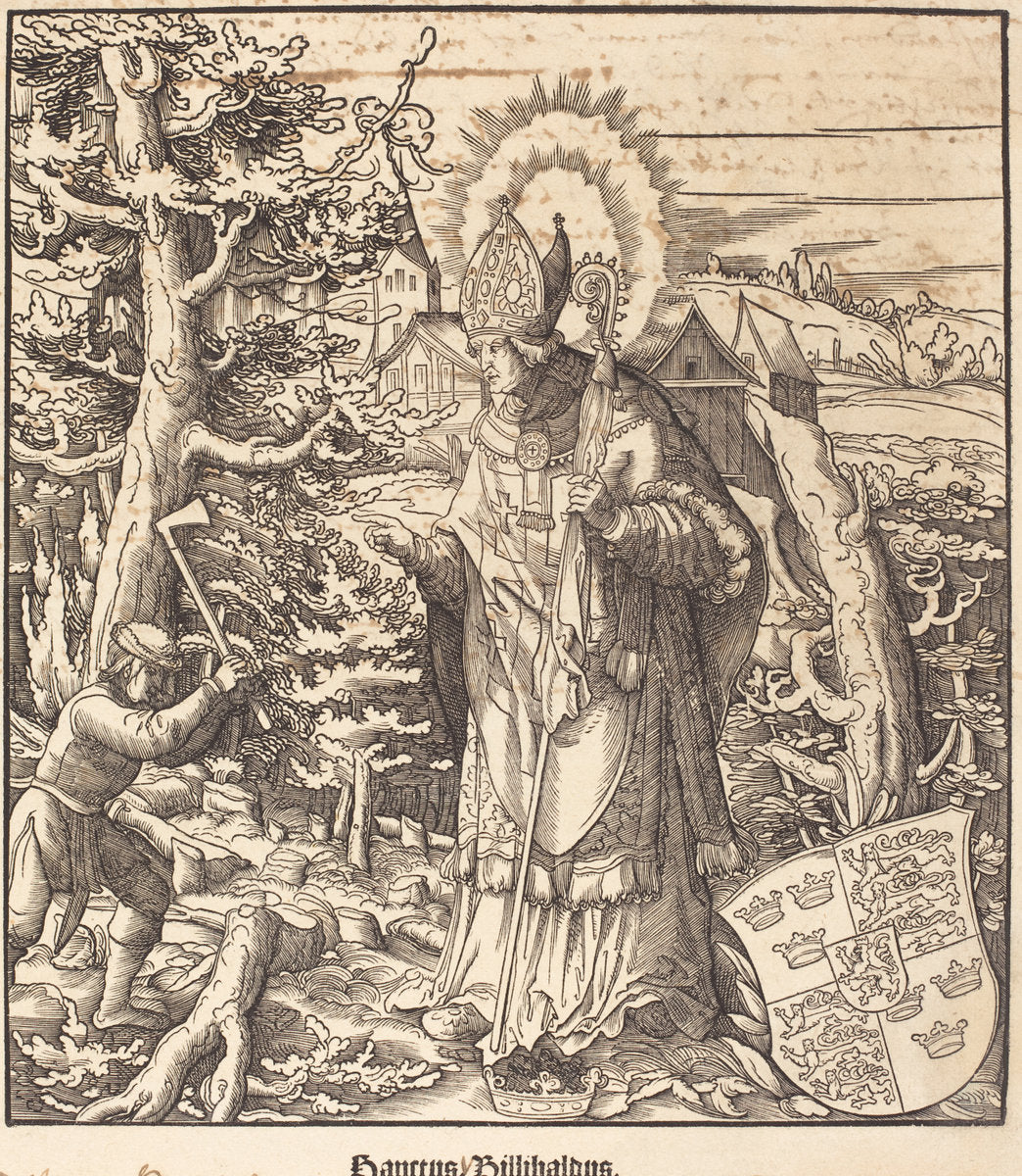Saint Willibaldus by Leonhard Beck (German, c. 1480 - 1542), 16X12"(A3)Poster Print