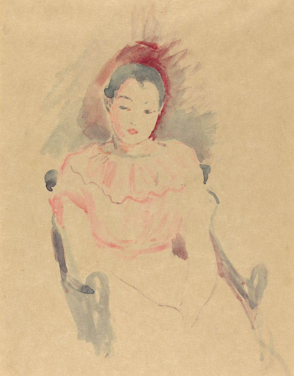 Girl Seated by Berthe Morisot (French, 1841 - 1895), 16X12"(A3)Poster Print