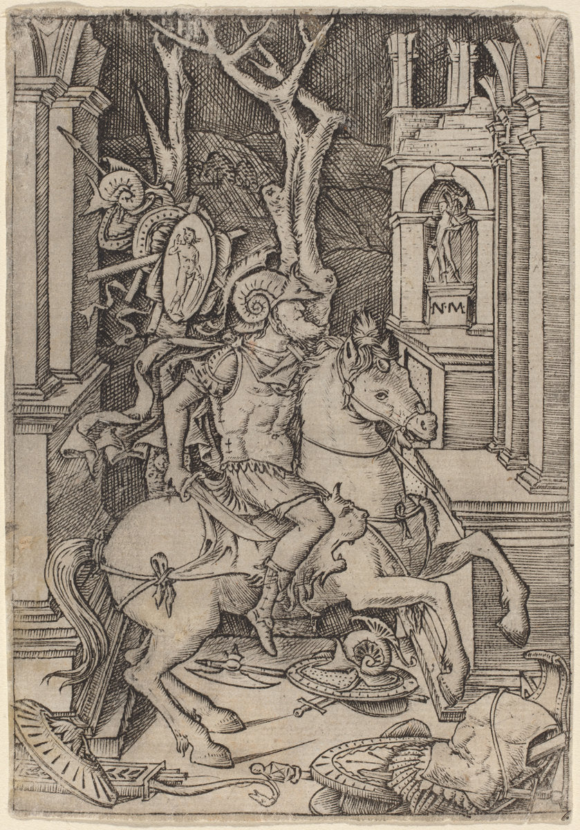 Roman Warrior by Nicoletto da Modena (Italian, active 1500/1512), 16X12"(A3)Poster Print