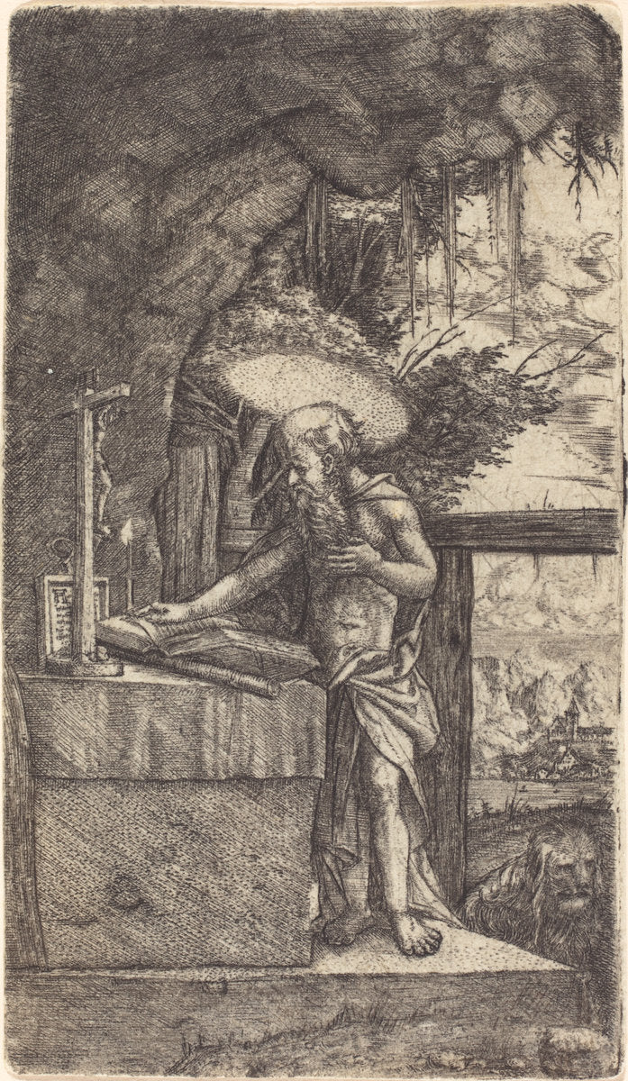 Saint Jerome Reading by Albrecht Altdorfer (German, 1480 or before - 1538), 16X12"(A3)Poster Print
