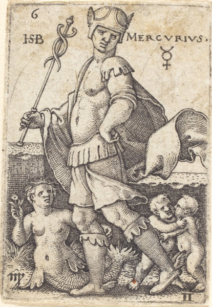 Mercury by Sebald Beham (German, 1500 - 1550), 16X12"(A3)Poster Print