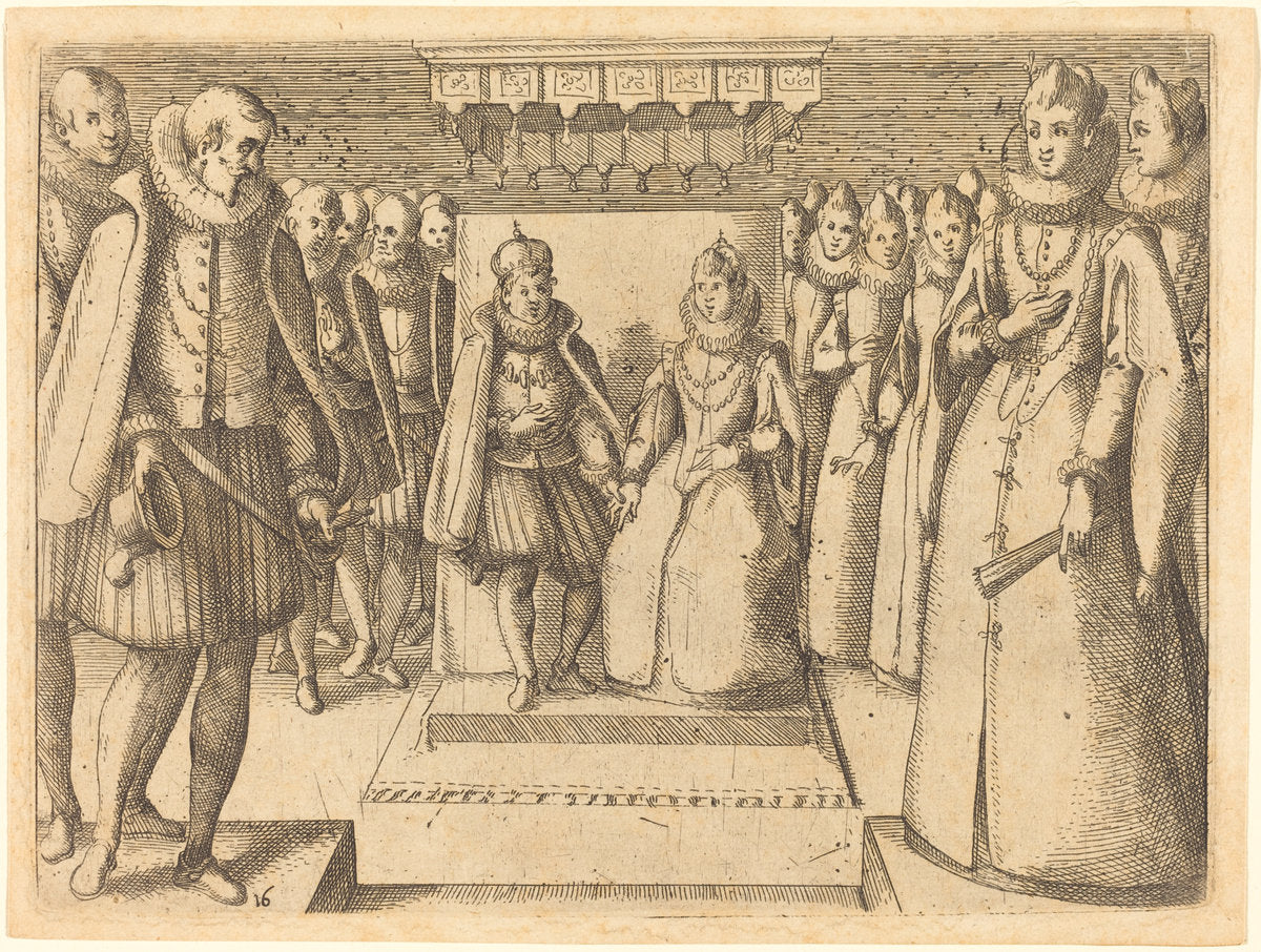Meeting of Margaret of Austria and Philip III by Jacques Callot (French, 1592 - 1635), 16X12"(A3)Poster Print