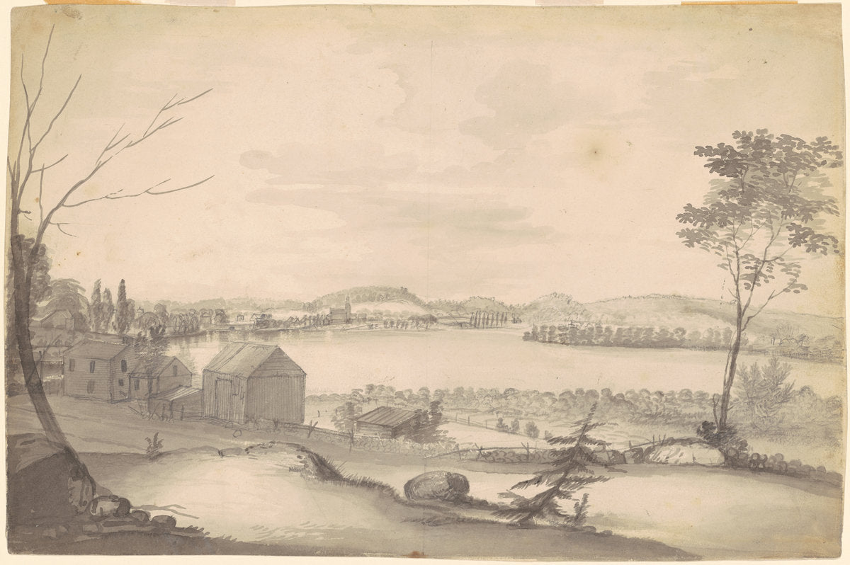 Study for "View of Springfield on the Connecticut River" by Alvan T. Fisher (American, 1792 - 1863), 16X12"(A3)Poster Print