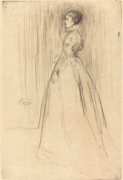 The Velvet Dress by James McNeill Whistler (American, 1834 - 1903), 16X12"(A3)Poster Print