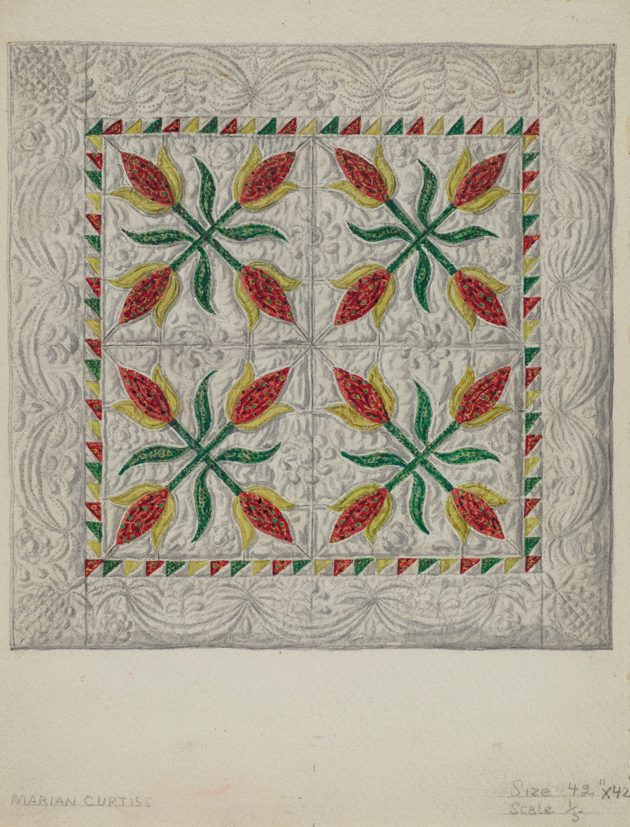 Crib Coverlet by Marion Curtiss (American, active c. 1935), 16X12"(A3)Poster Print