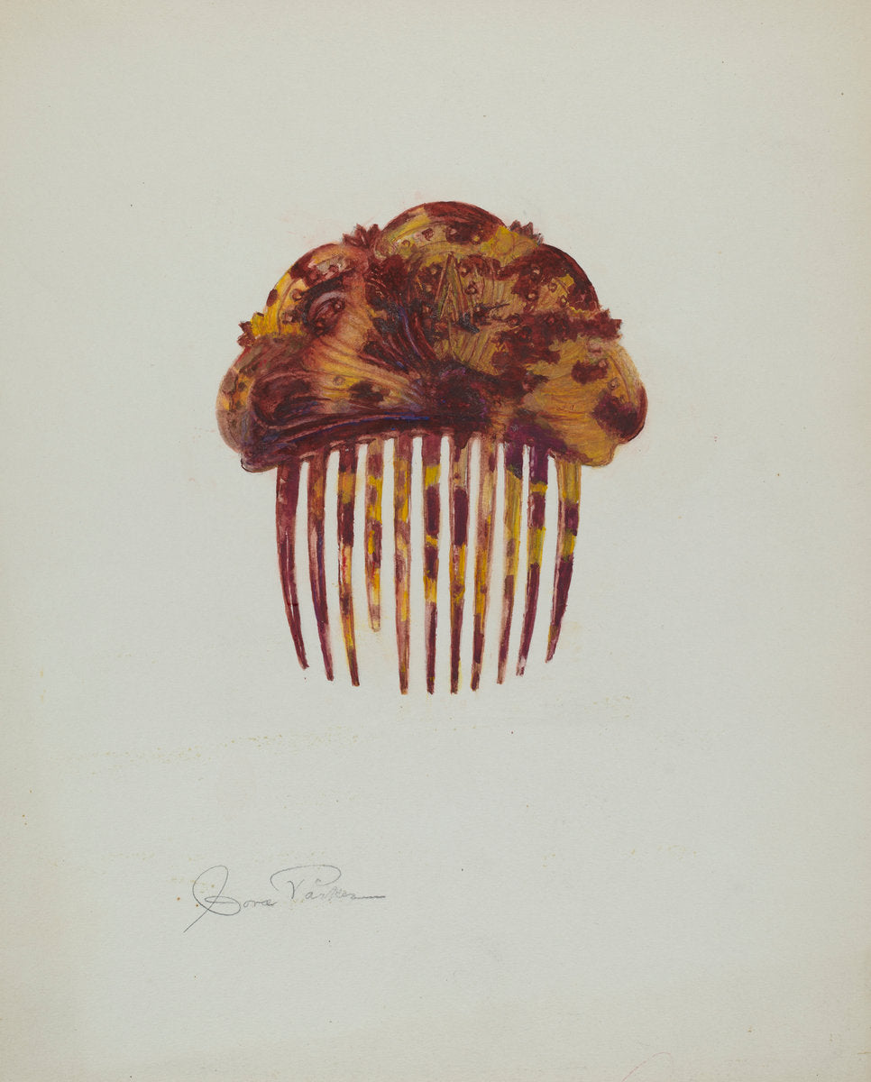 Comb by Cora Parker (American, active c. 1935), 16X12"(A3)Poster Print
