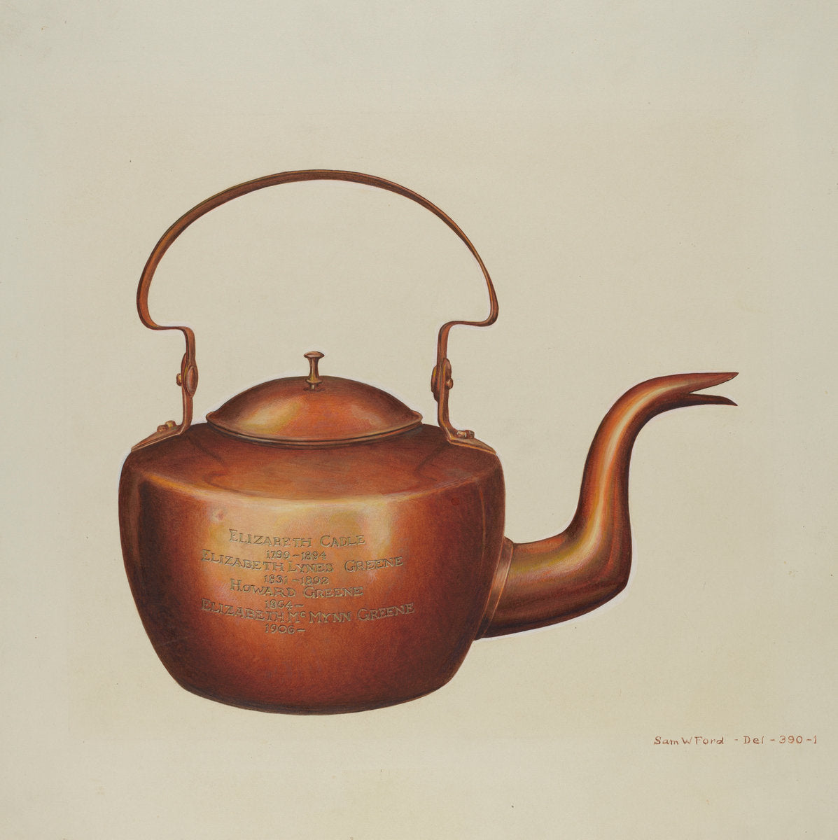 Copper Kettle by Samuel W. Ford (American, active c. 1935), 16X12"(A3)Poster Print