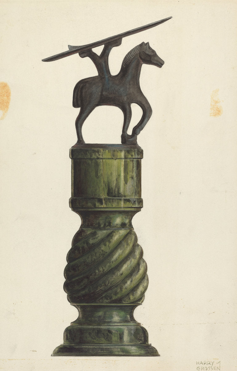 Shoe Shine Foot Rest by Stanley Mazur (American, active c. 1935), 16X12"(A3)Poster Print