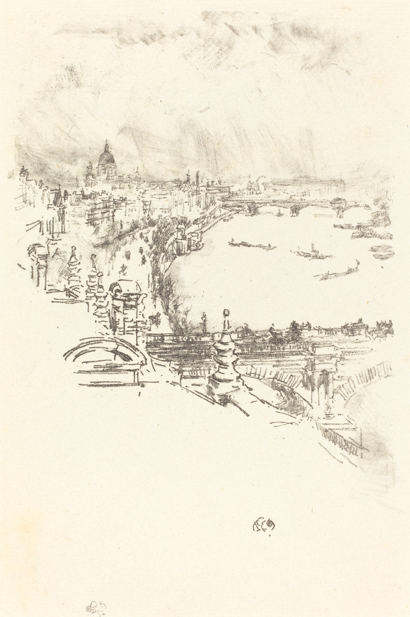 Little London by James McNeill Whistler (American, 1834 - 1903), 16X12"(A3)Poster Print