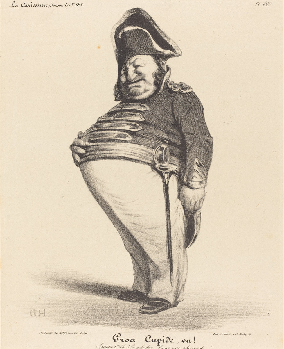 Gros Cupide, va! by Honoré Daumier (French, 1808 - 1879), 16X12"(A3)Poster Print