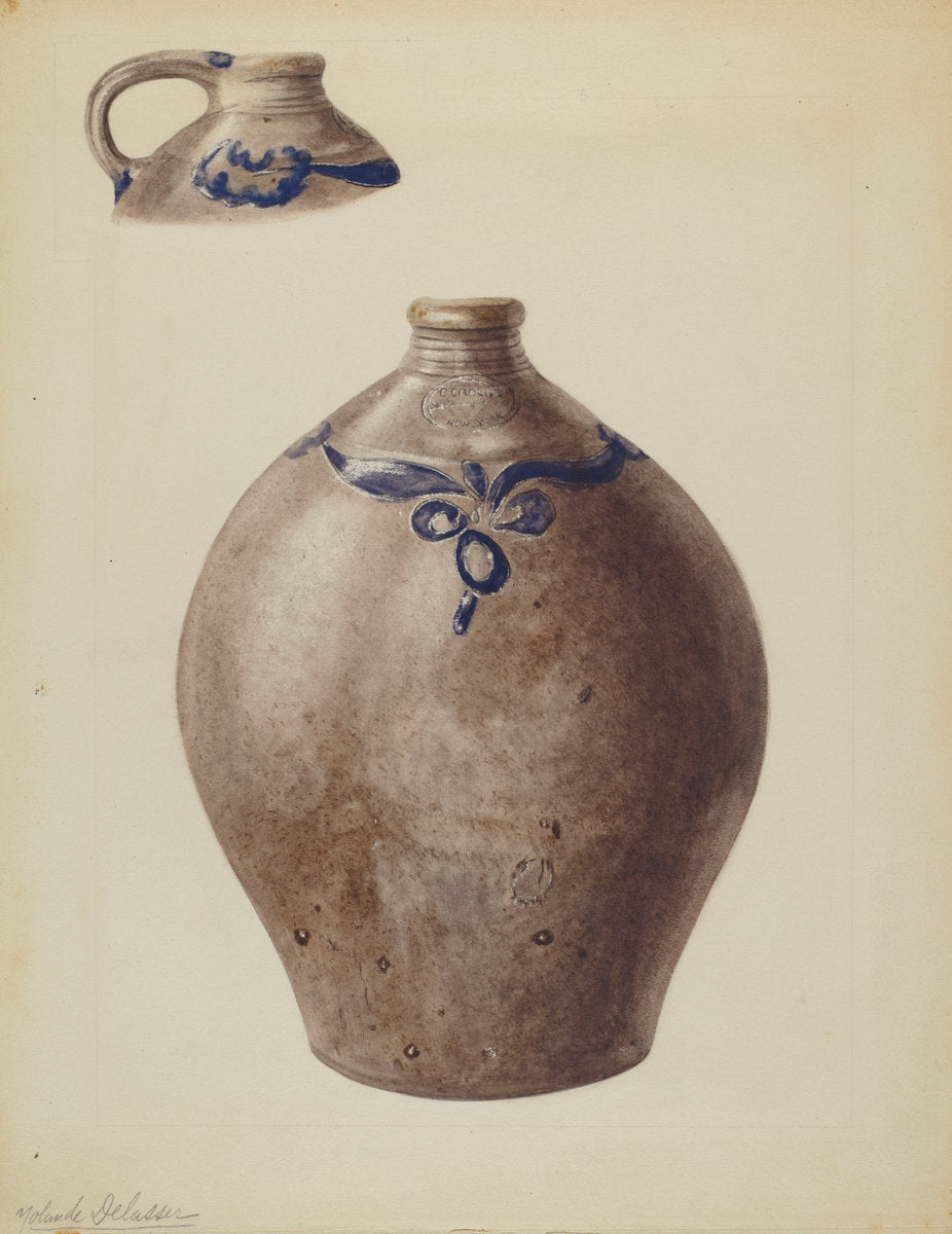 Jug by Yolande Delasser (American, active c. 1935), 16X12"(A3)Poster Print