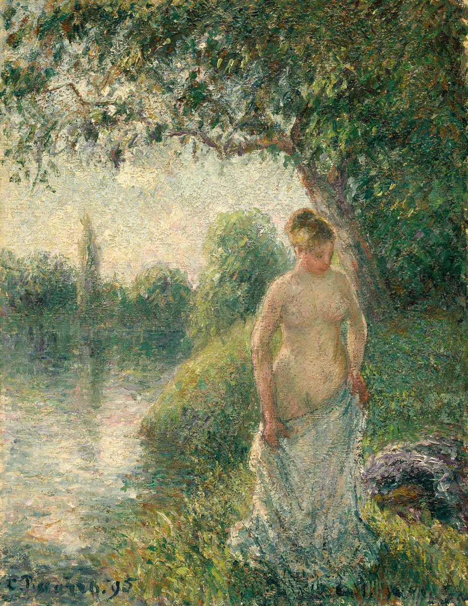 The Bather by Camille Pissarro (French, 1830 - 1903), 16X12"(A3)Poster Print