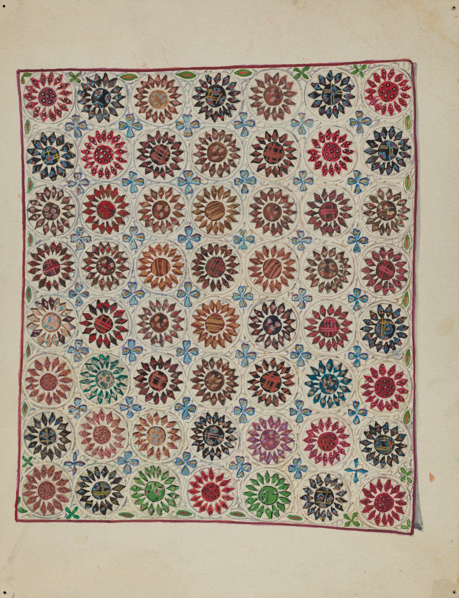 Quilt by George Loughridge (American, active c. 1935), 16X12"(A3)Poster Print