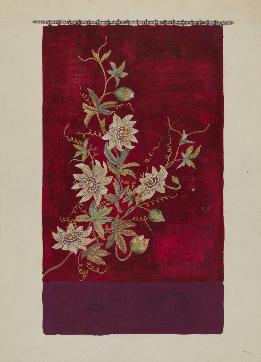 Embroidered Banner by Evelyn Bailey (American, active c. 1935), 16X12"(A3)Poster Print