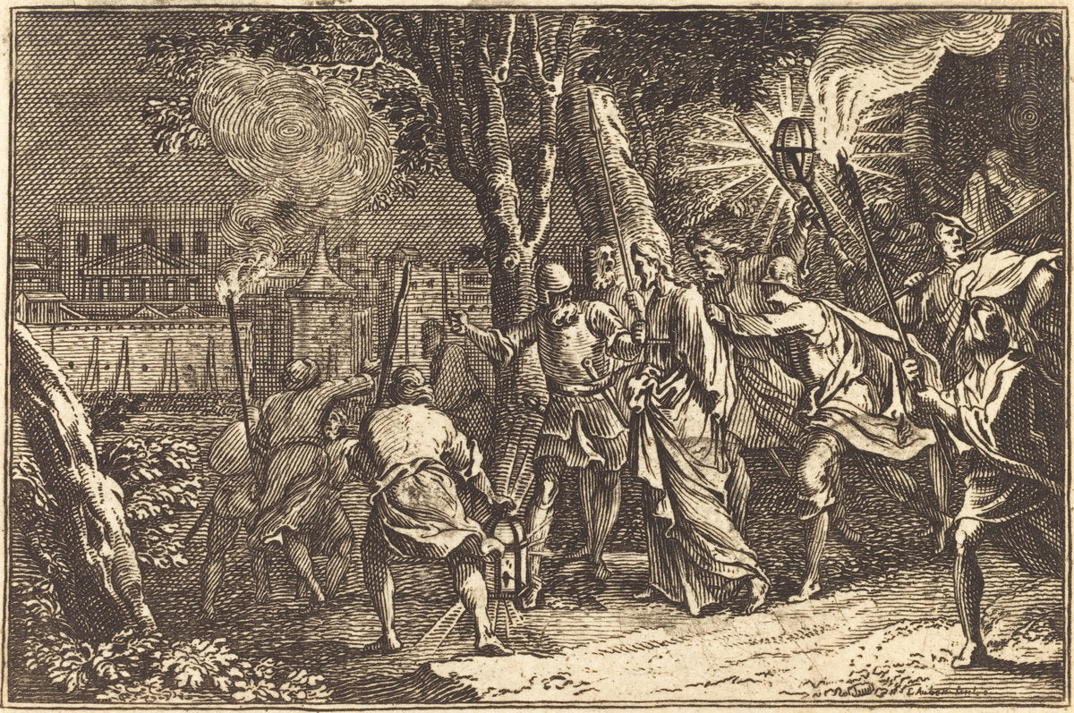 engraving by after Sébastien Le Clerc I (The Arrest of Christ), 16X12"(A3)Poster Print
