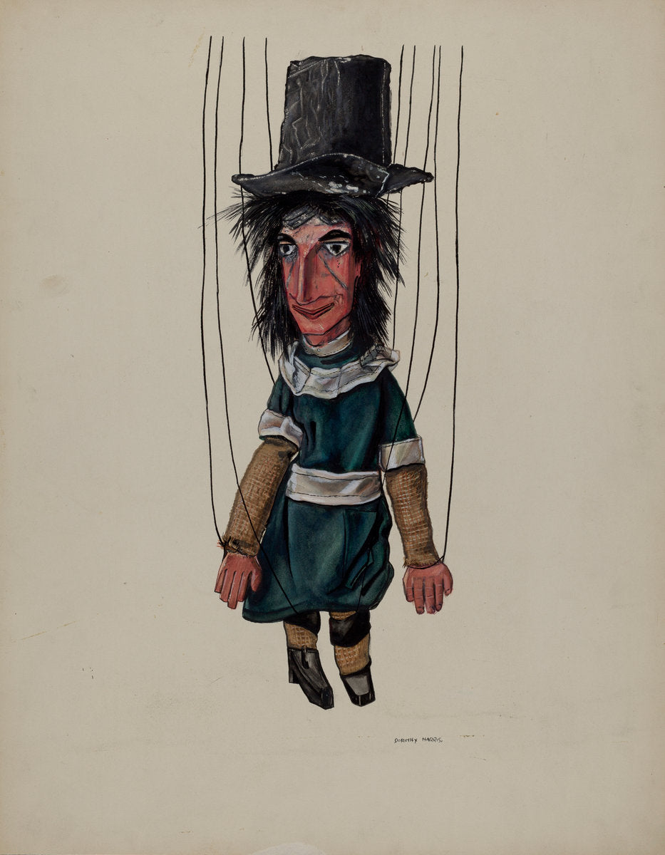Marionette - Missionary by Dorothy Harris (American, active c. 1935), 16X12"(A3)Poster Print