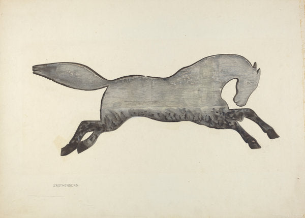 Horse Weather Vane by Joseph Rothenberg (American, active c. 1935), 16X12"(A3)Poster Print