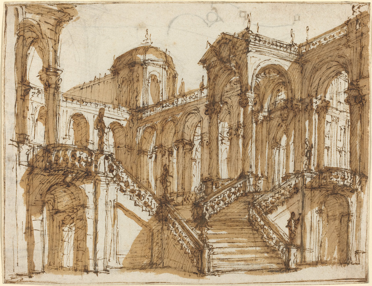 Stage Design by Mauro Antonio Tesi (Bolognese, 1730 - 1766), 16X12"(A3)Poster Print