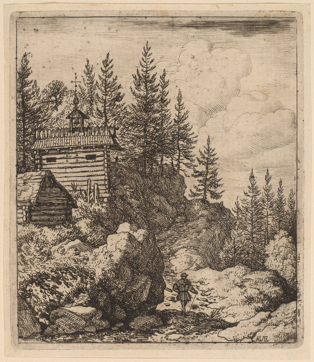 Chapel by Allart van Everdingen (Dutch, 1621 - 1675), 16X12"(A3)Poster Print