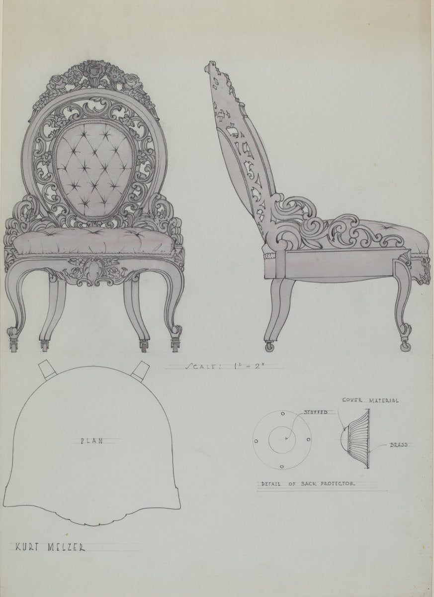 Hoopskirt chair by Kurt Melzer (American, active c. 1935), 16X12"(A3)Poster Print