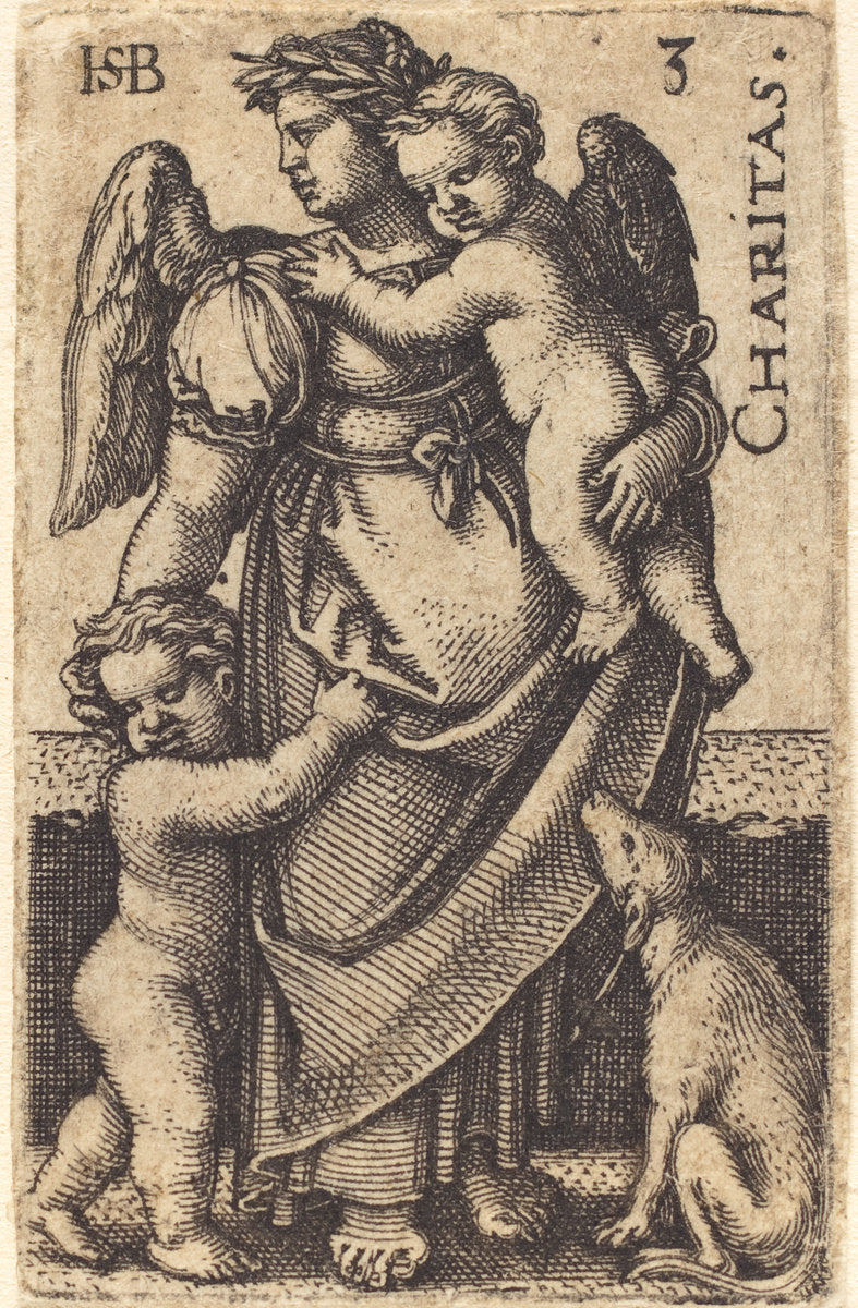 Charitas by Sebald Beham (German, 1500 - 1550), 16X12"(A3)Poster Print
