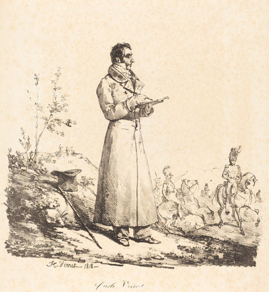 Carle Vernet, Full-Length by Horace Vernet (French, 1789 - 1863), 16X12"(A3)Poster Print